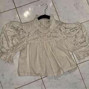 Sea NY Elegant Cream Lace Women's Top